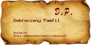 Debreczeny Pamfil névjegykártya