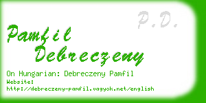pamfil debreczeny business card